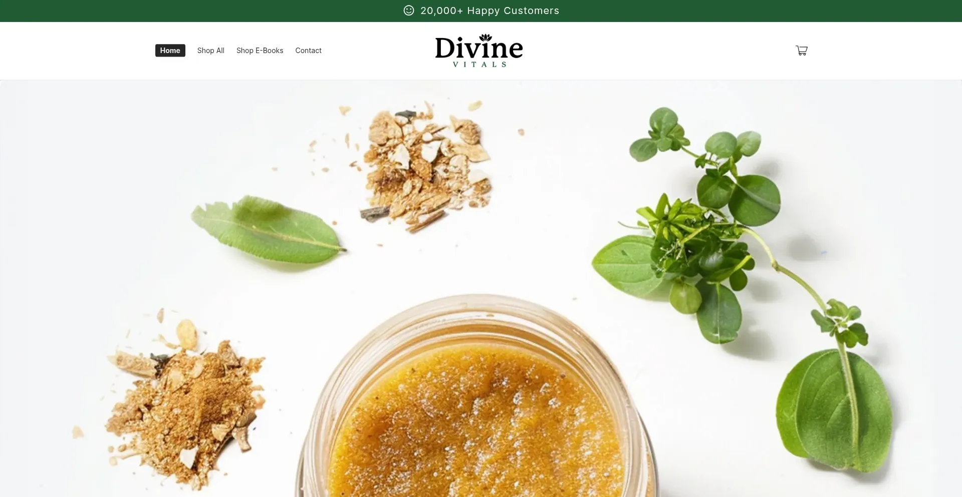 Website screenshot of Divinevitals.com