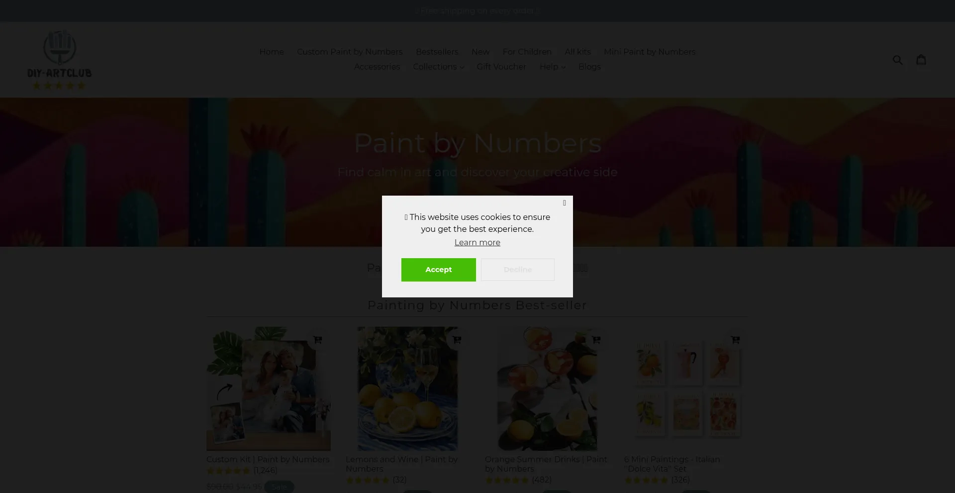 Website screenshot of Diy-artclub.com