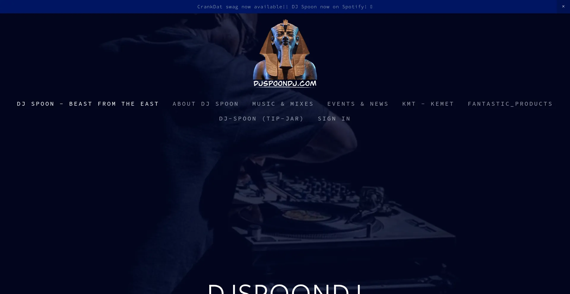 Website screenshot of Djspoondj.com