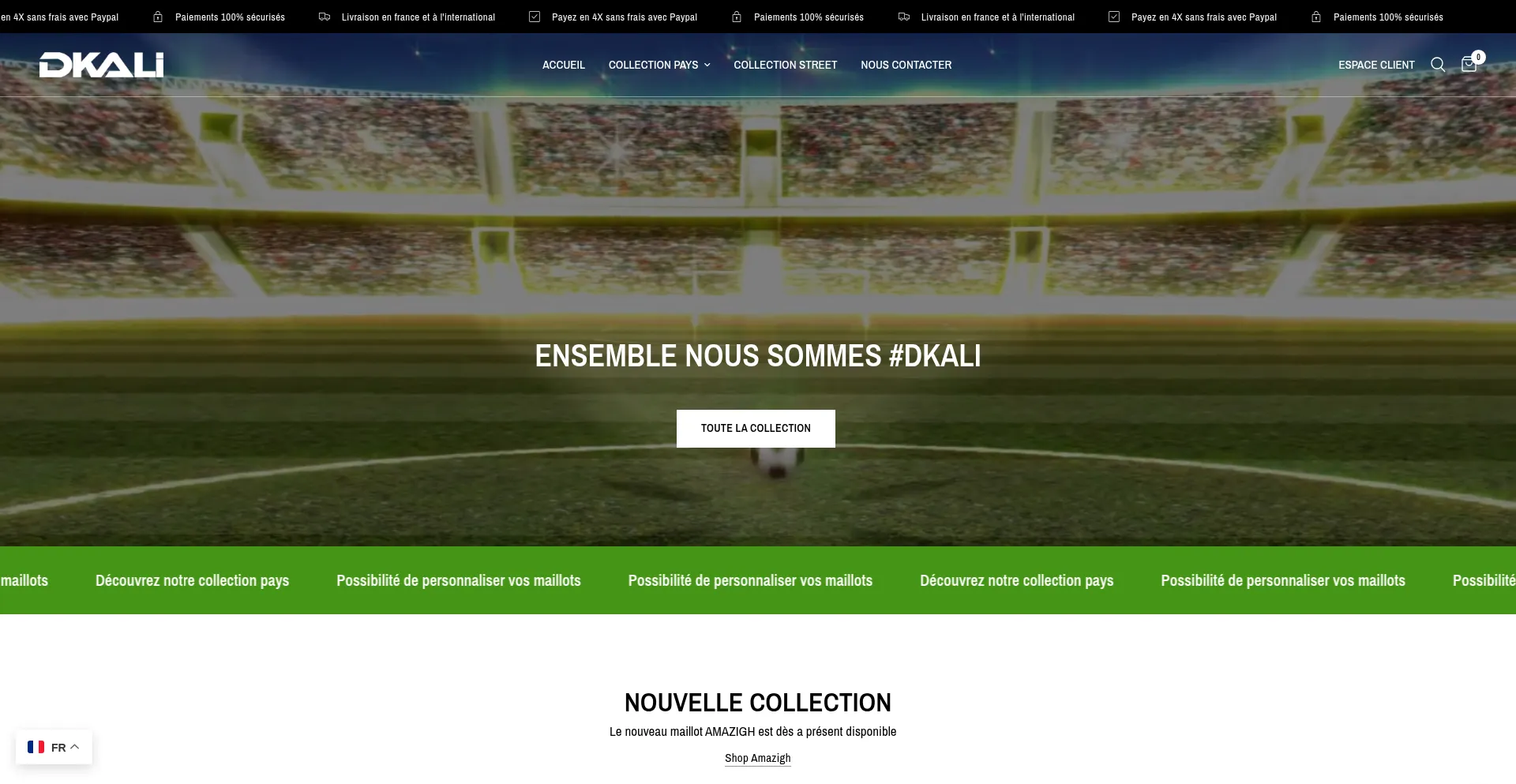 Website screenshot of Dkali.fr