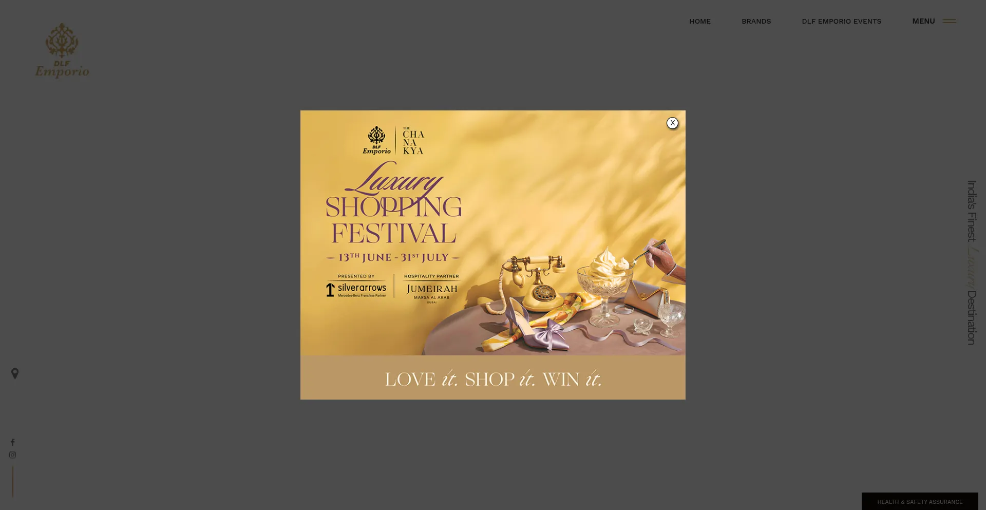 Website screenshot of Dlfemporio.com