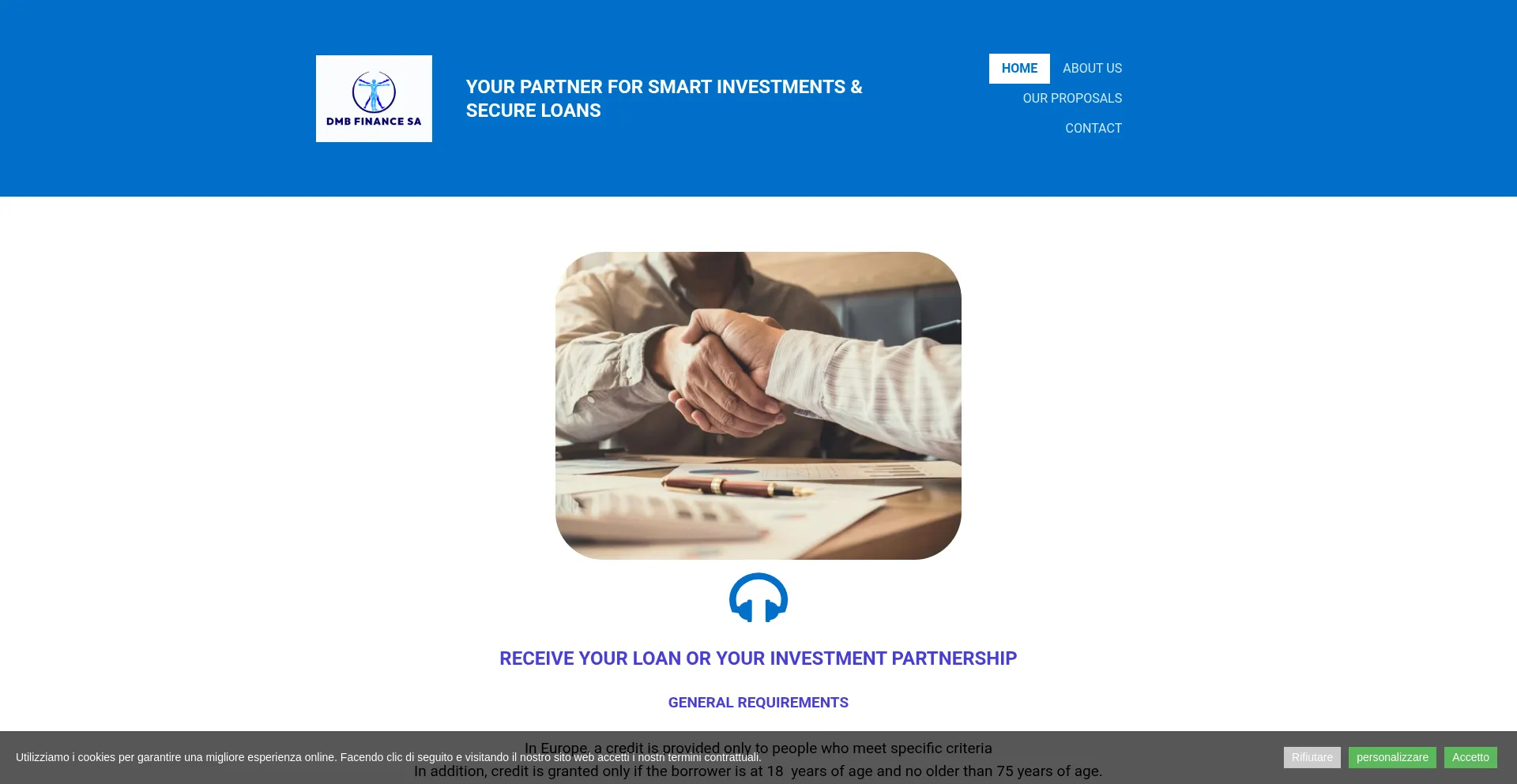 Website screenshot of Dmb-finance-sa.com