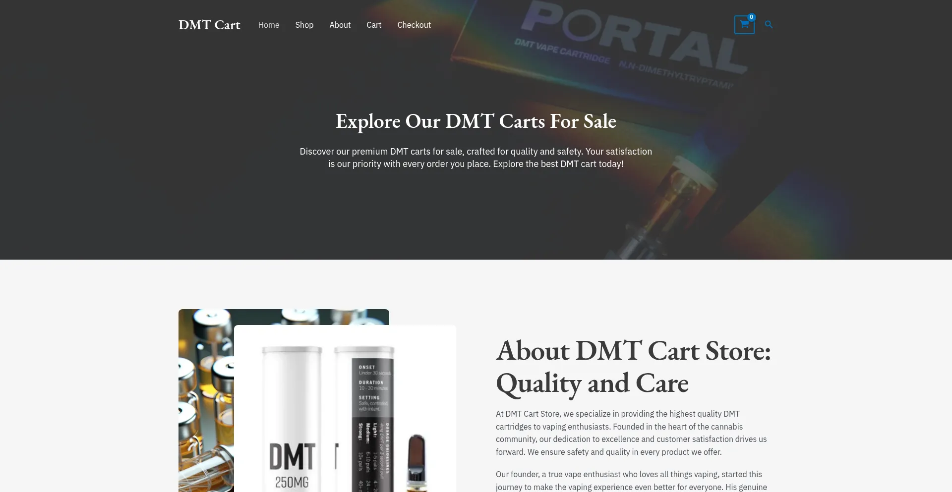 Website screenshot of Dmtcart.net