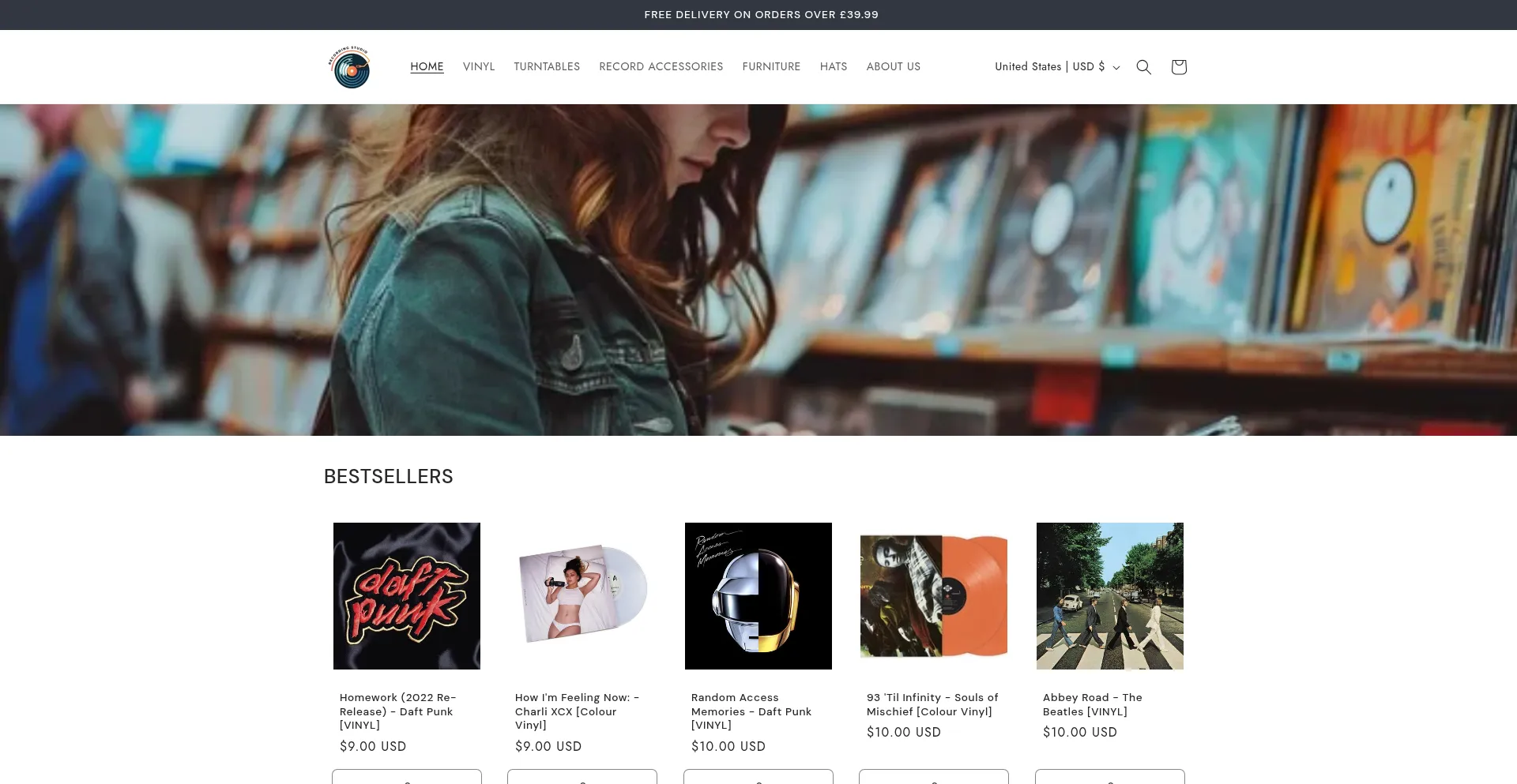Website screenshot of Dncvinyl.com