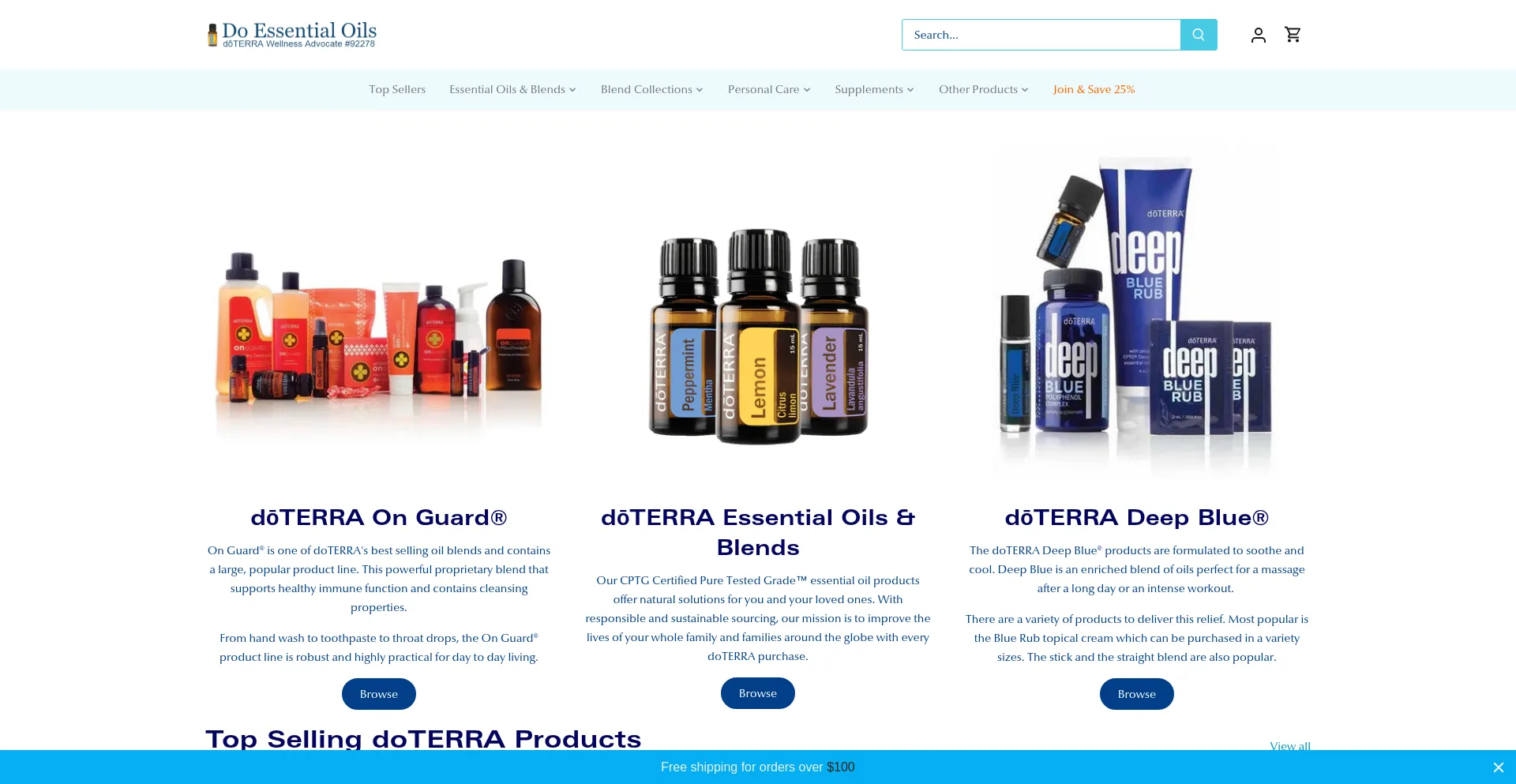 Website screenshot of Do-essential-oils.com