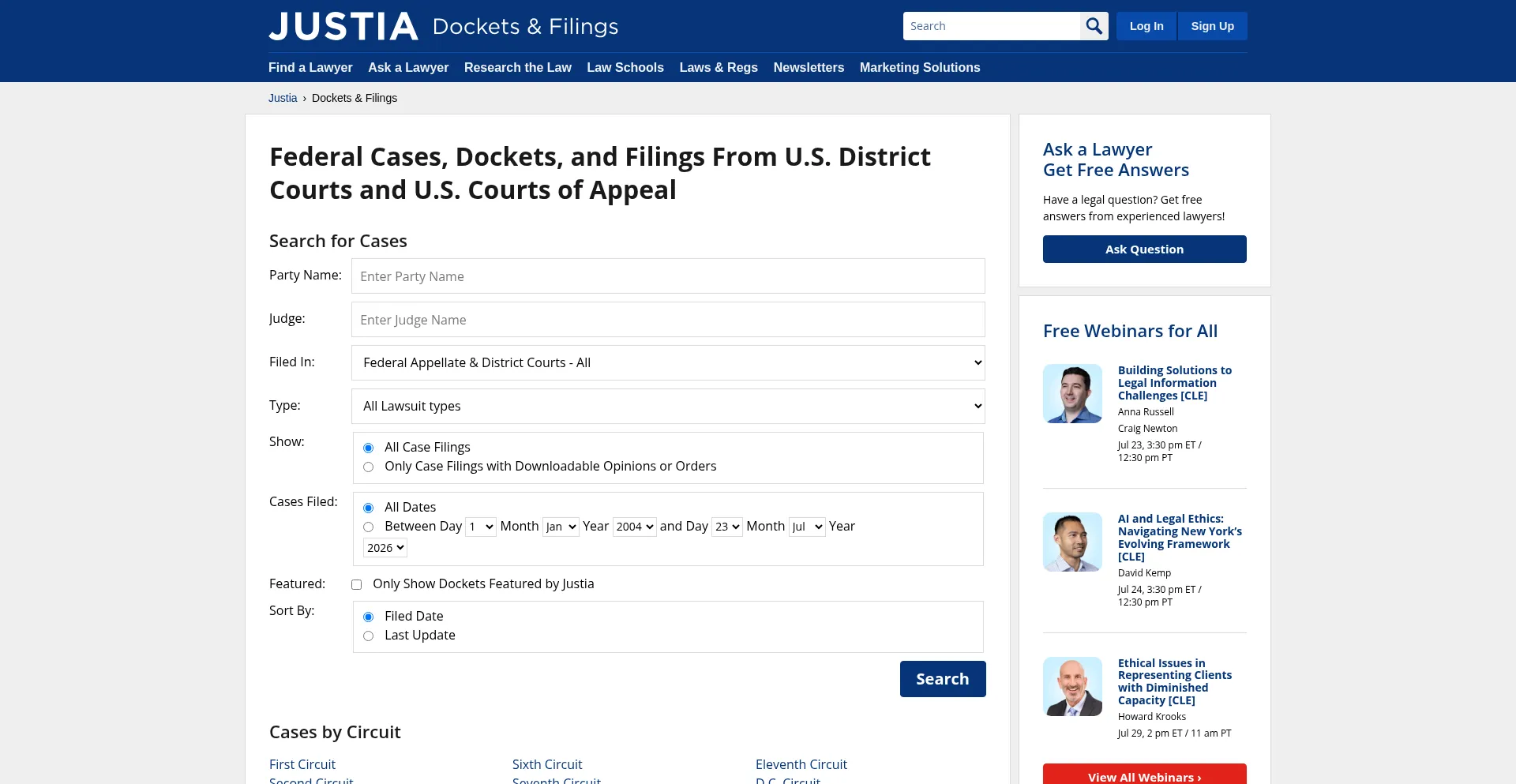 Dockets.justiafiling.com