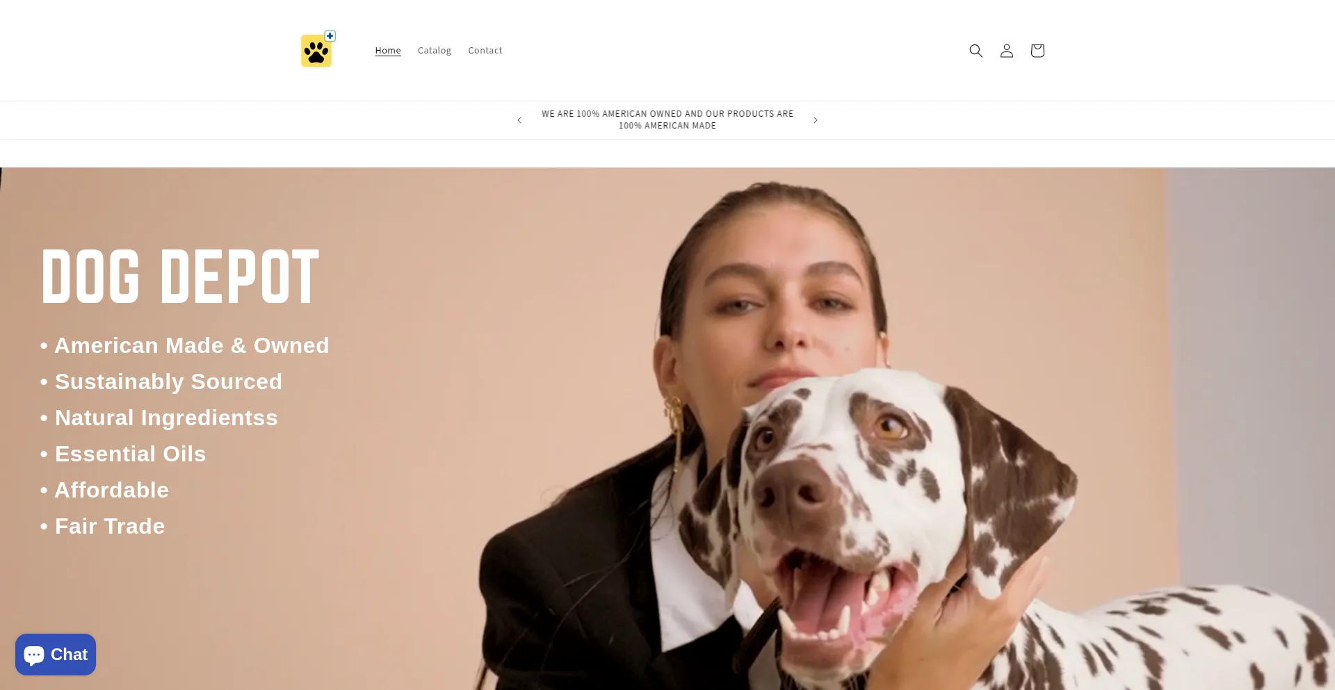 Website screenshot of Dogdepot.io