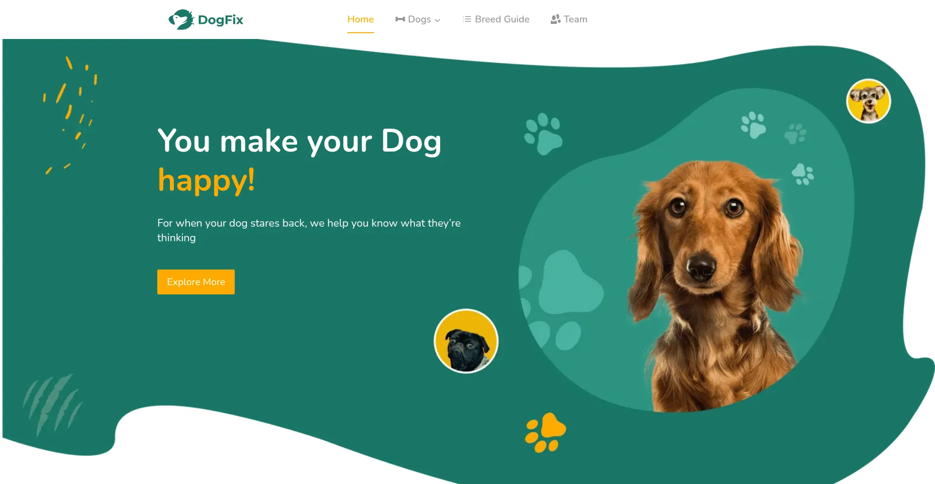 Website screenshot of Dogfix.com