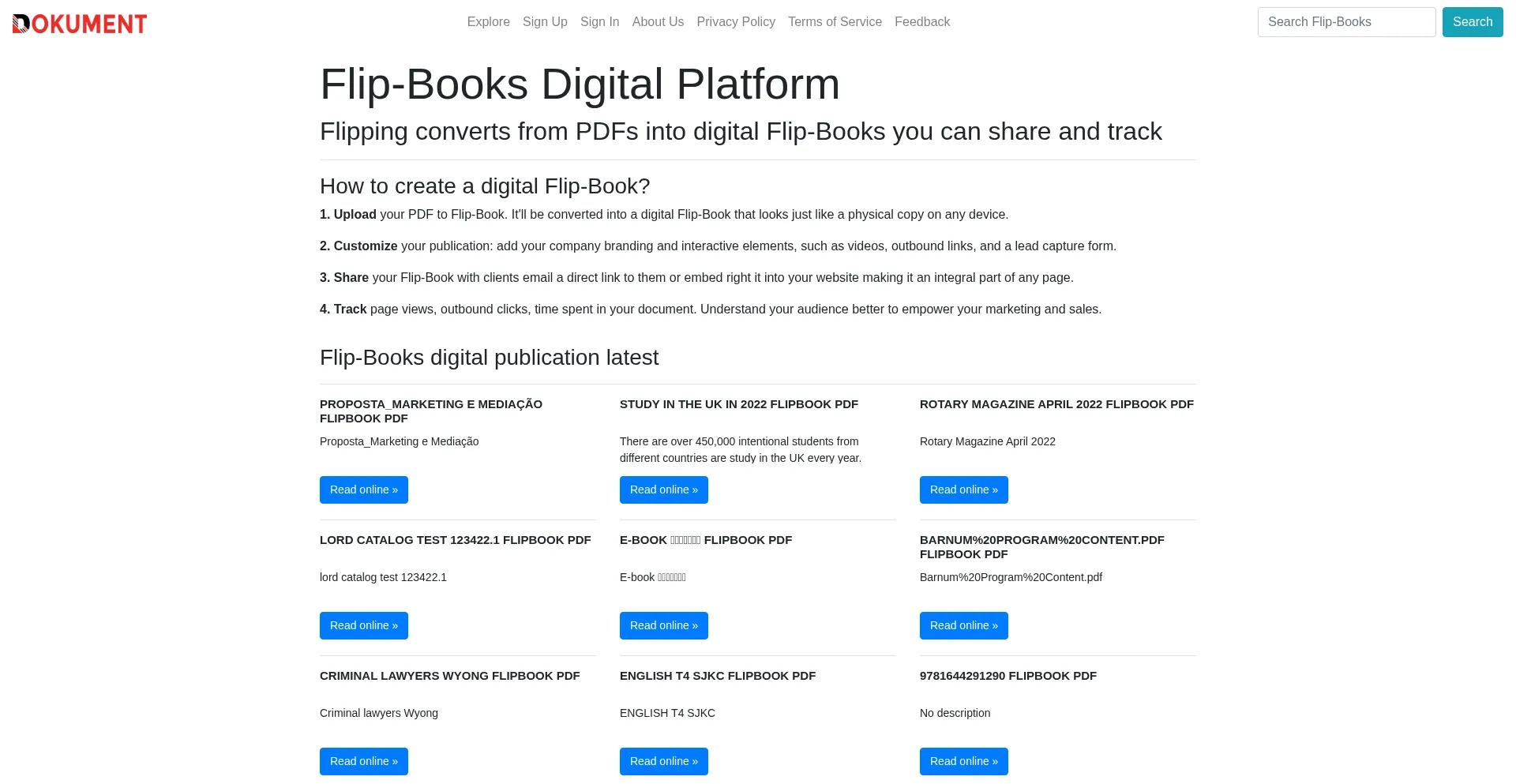 Website screenshot of Dokument.pub