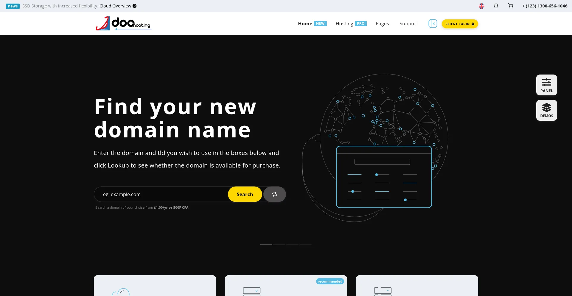 Website screenshot of Doo.cm