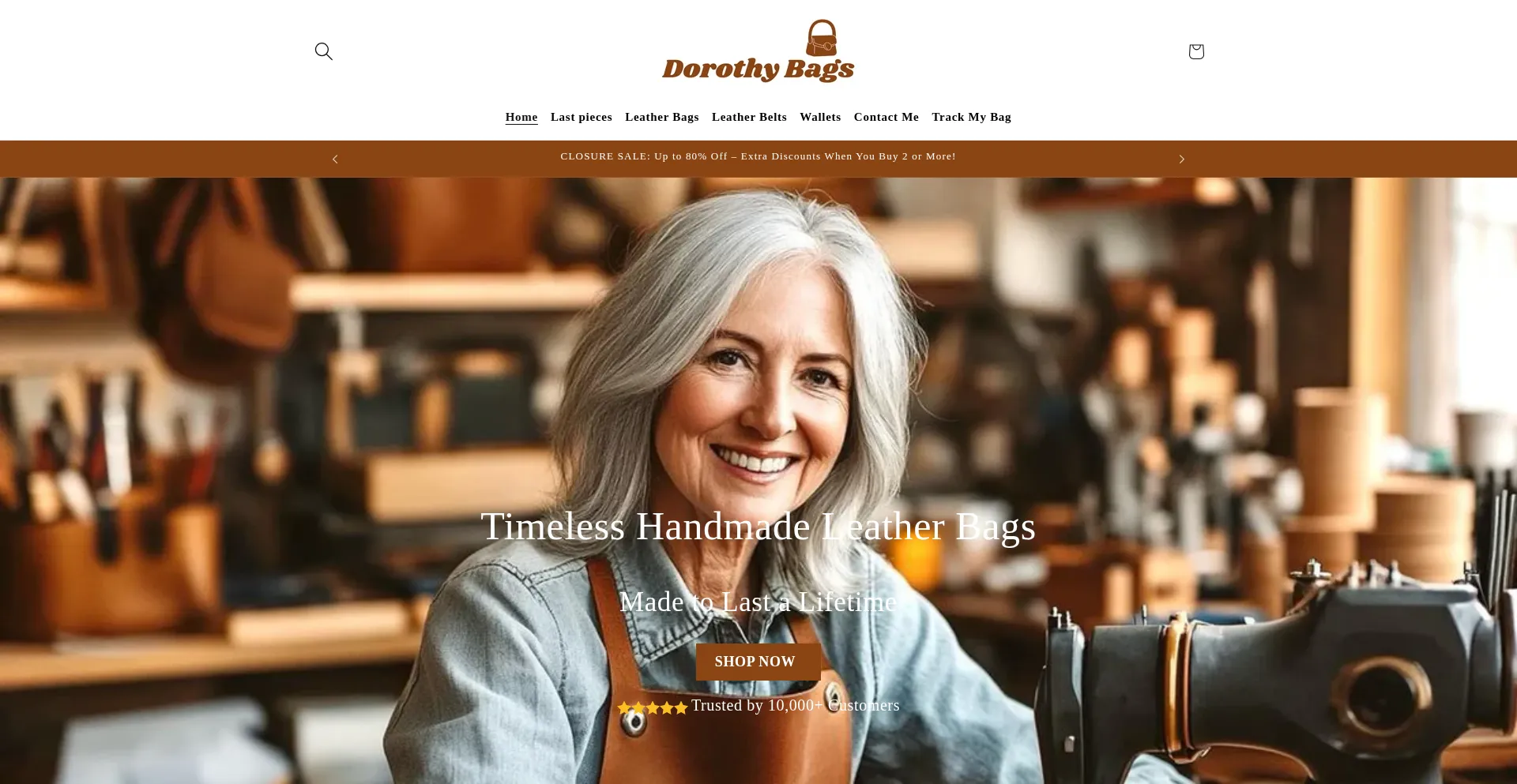 Website screenshot of Dorothybags.co.uk