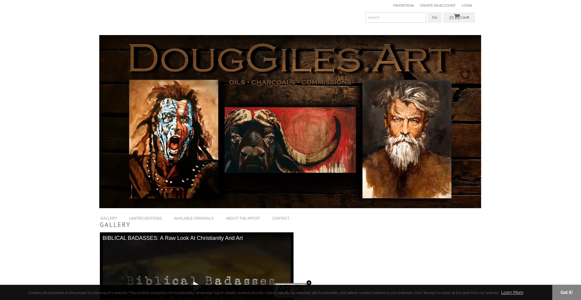 Website screenshot of Douggiles.art
