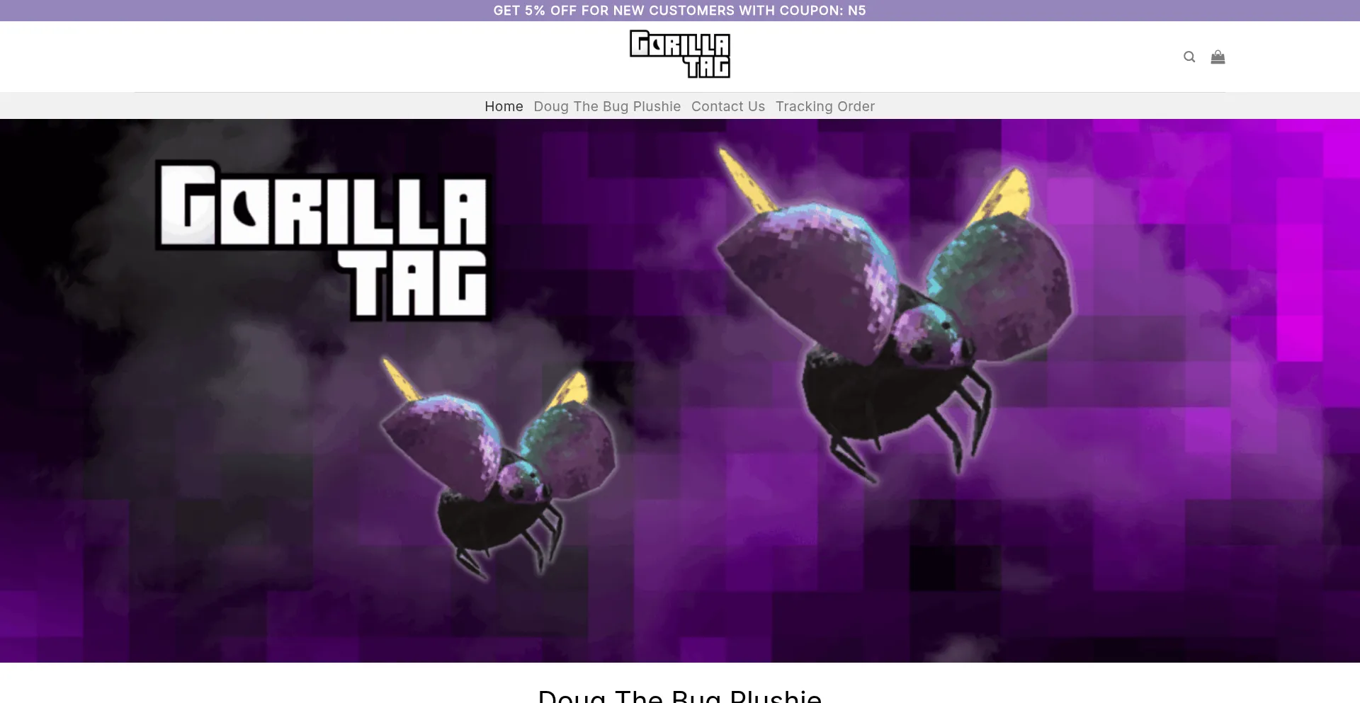 Website screenshot of Dougthebug-plushie.com