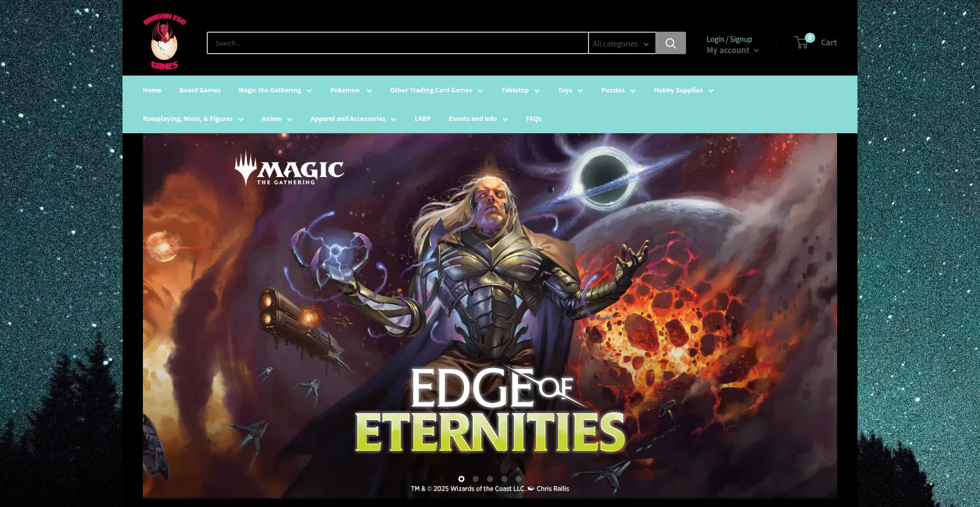 Website screenshot of Dragon-egg-games.com