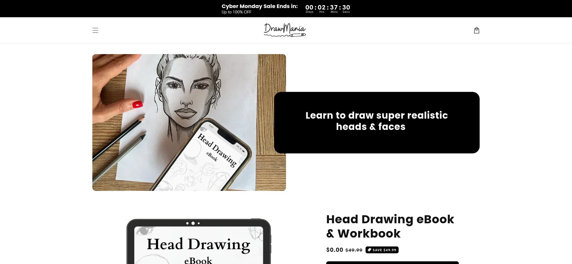 Website screenshot of Drawmania.shop