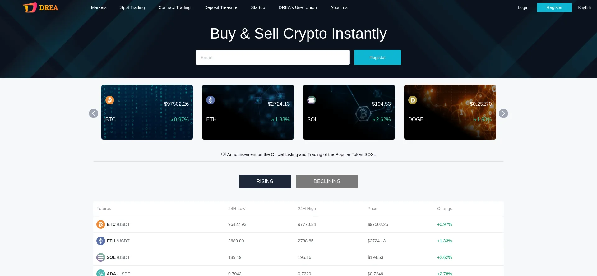 Website screenshot of Drea.pub