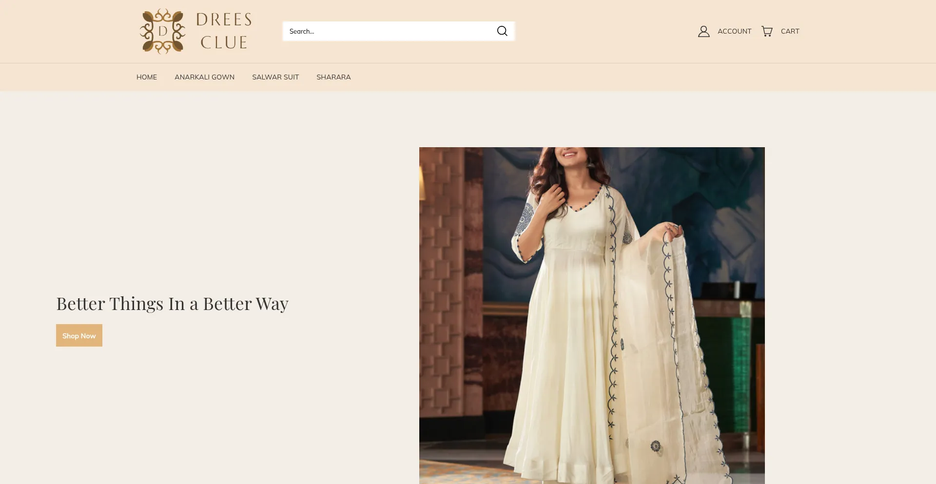 Website screenshot of Dreesclue.com