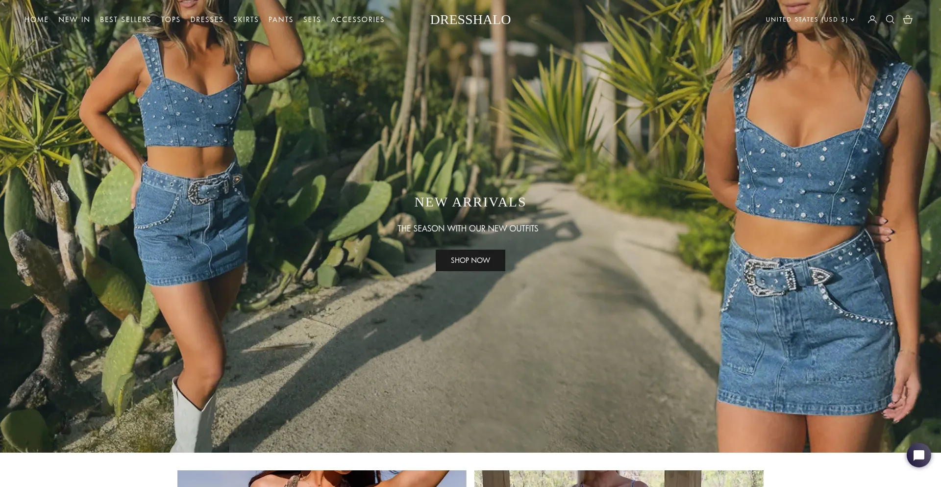 Website screenshot of Dresshalo.com