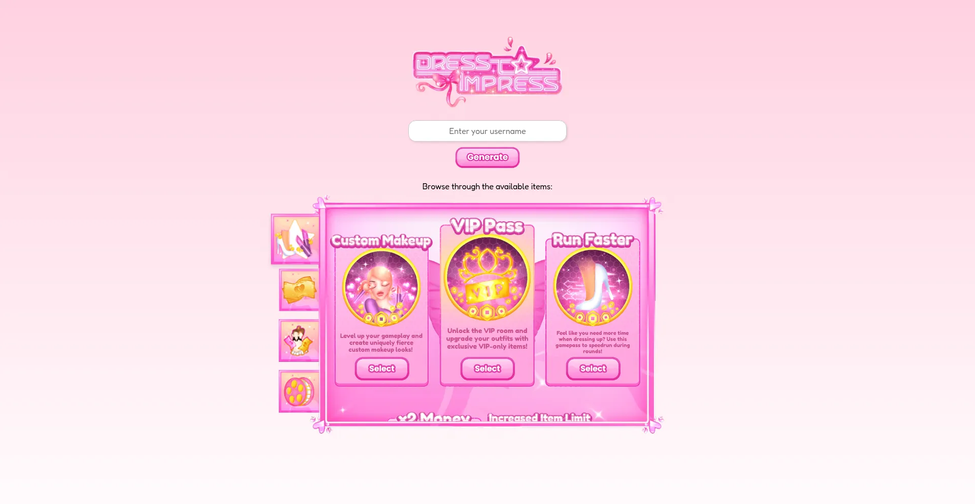Website screenshot of Dresstoimpressvip.com