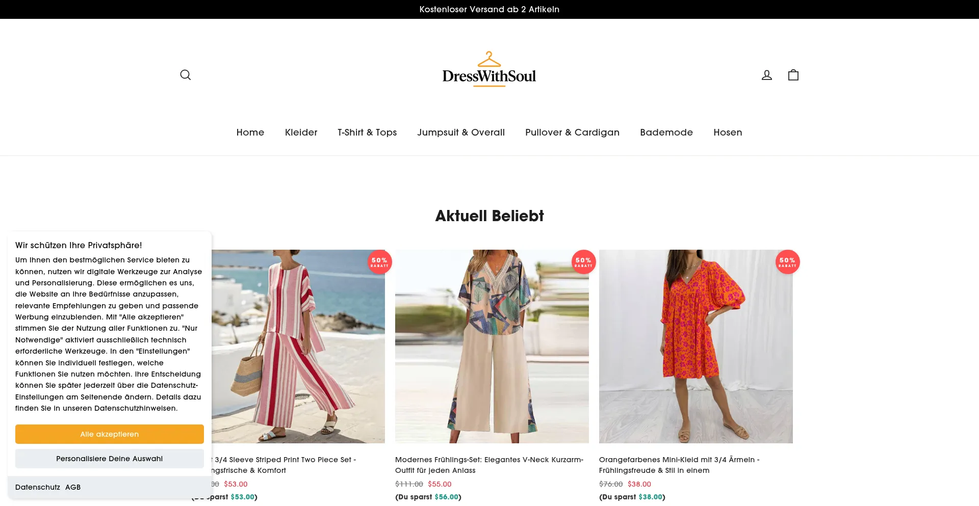 Website screenshot of Dresswithsoul.com