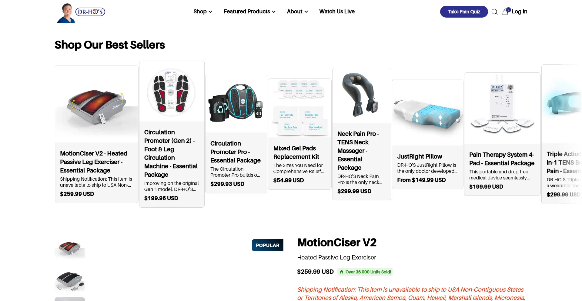 Website screenshot of Drhonow.com