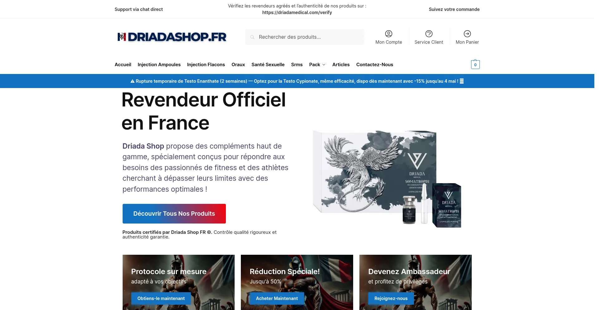 Driadashop.fr Screenshot