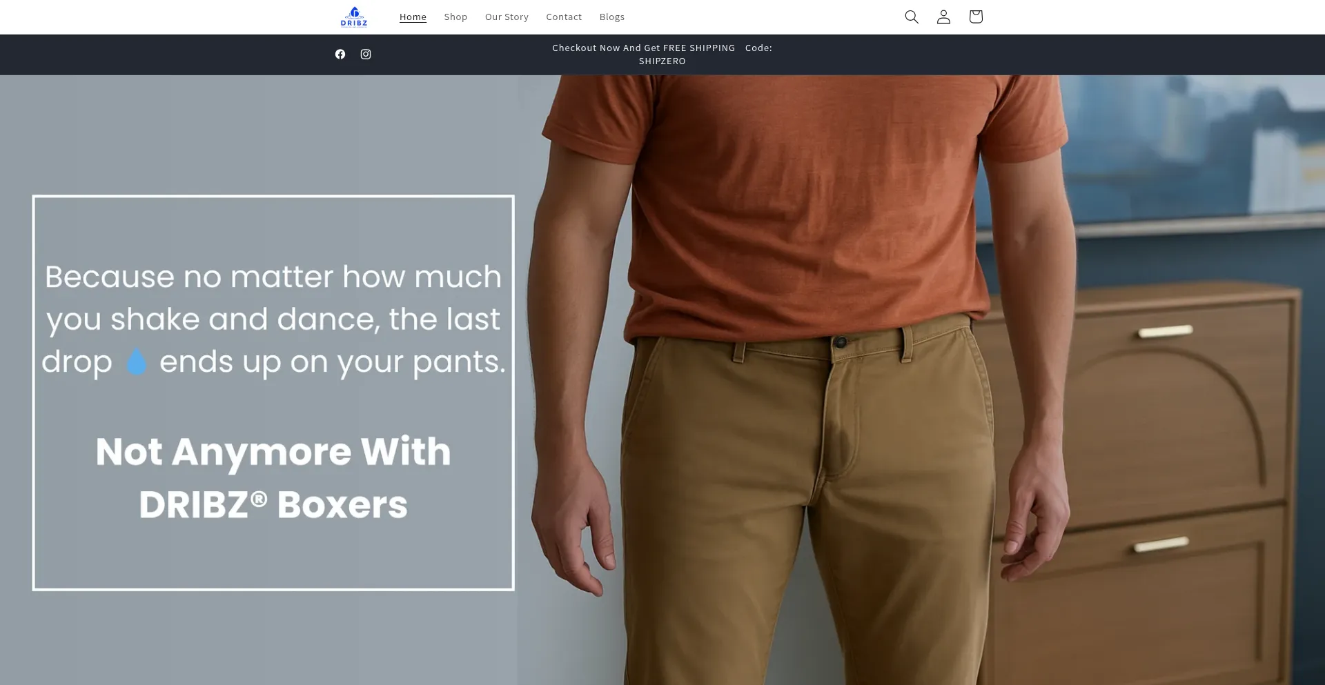 Website screenshot of Dribz.com
