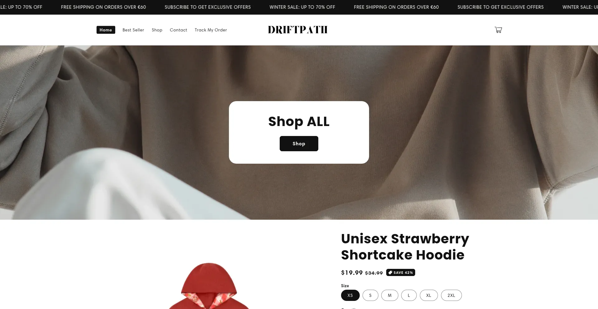 Website screenshot of Driftpath.shop