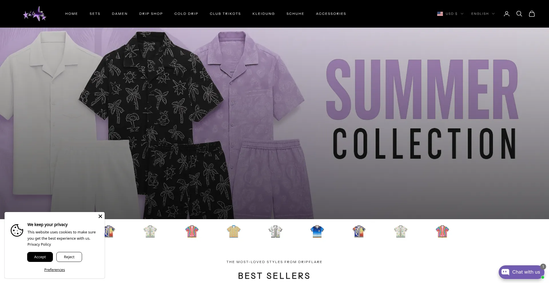 Website screenshot of Dripflare.com
