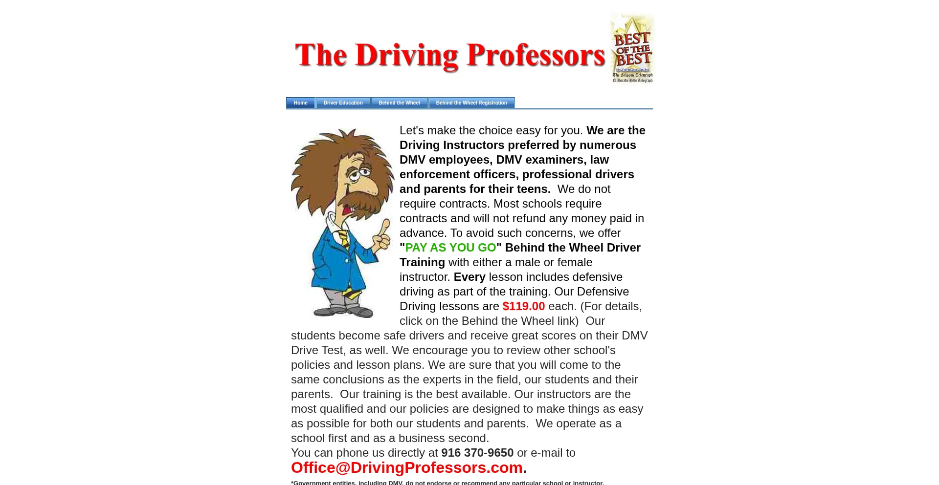 Drivingprofessors.com Screenshot