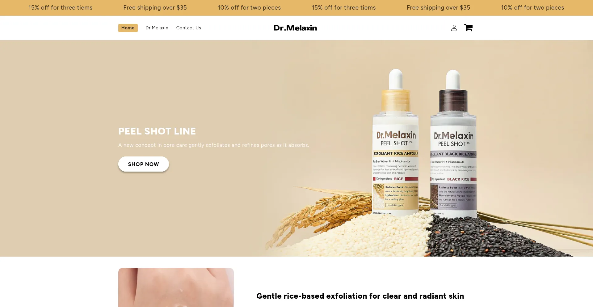 Website screenshot of Drmelaxinn.com