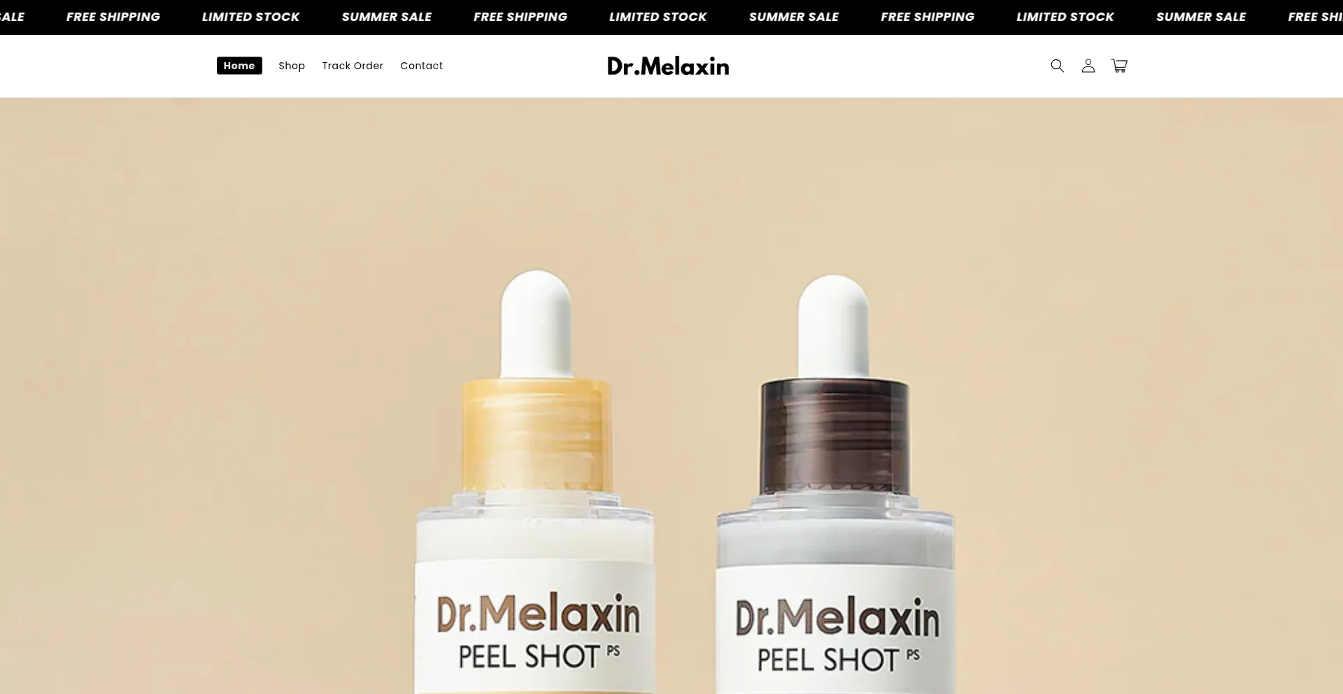 Website screenshot of Drmelaxinstore.com