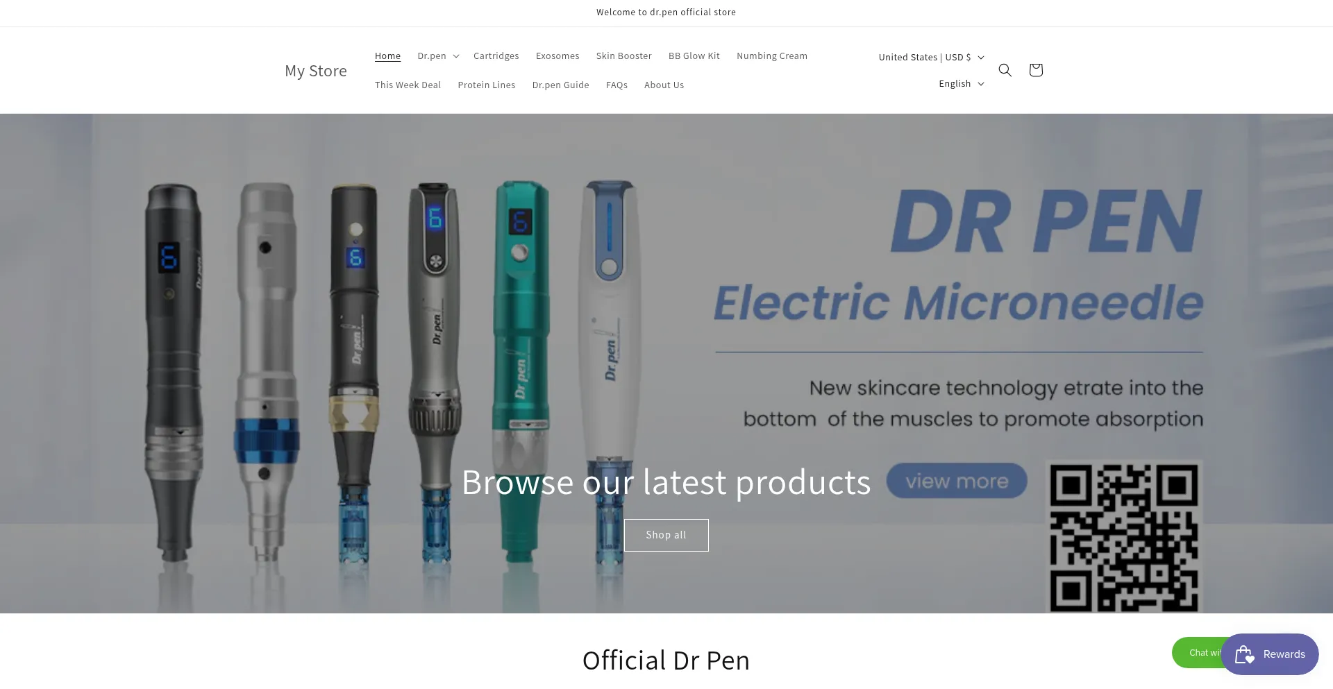 Website screenshot of Drpenofficial.store