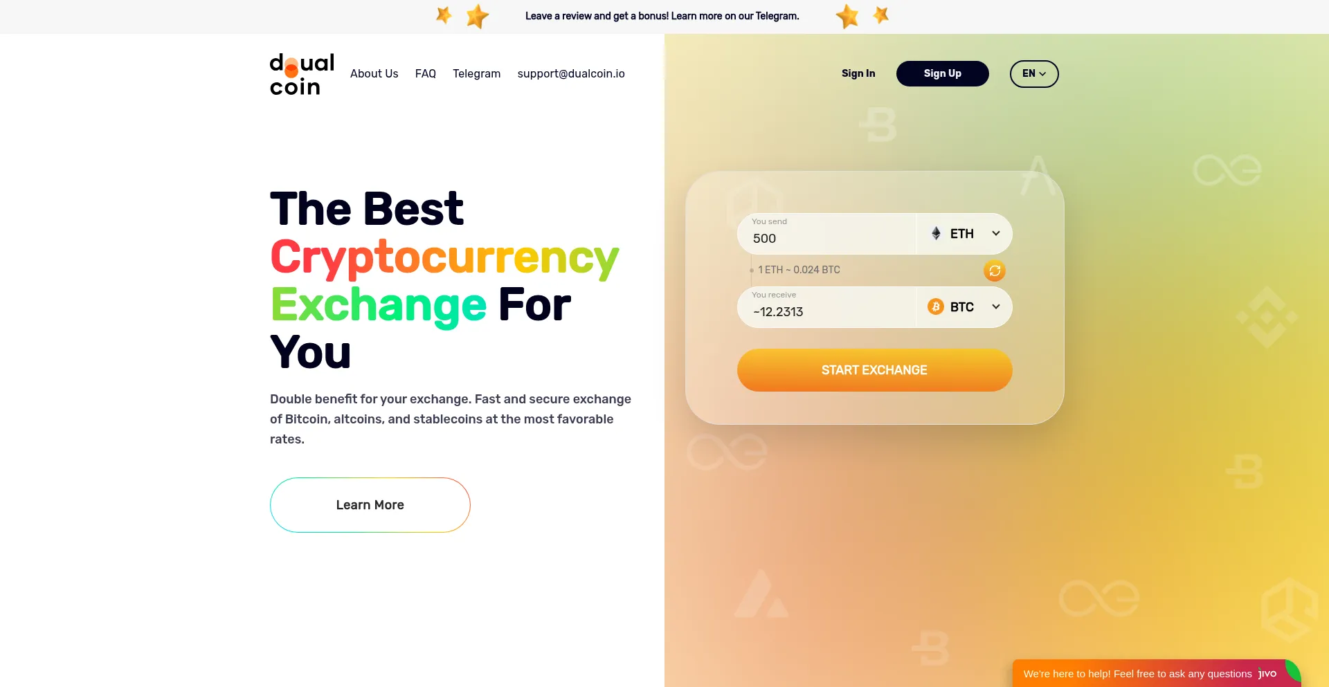 Dualcoin.io Screenshot