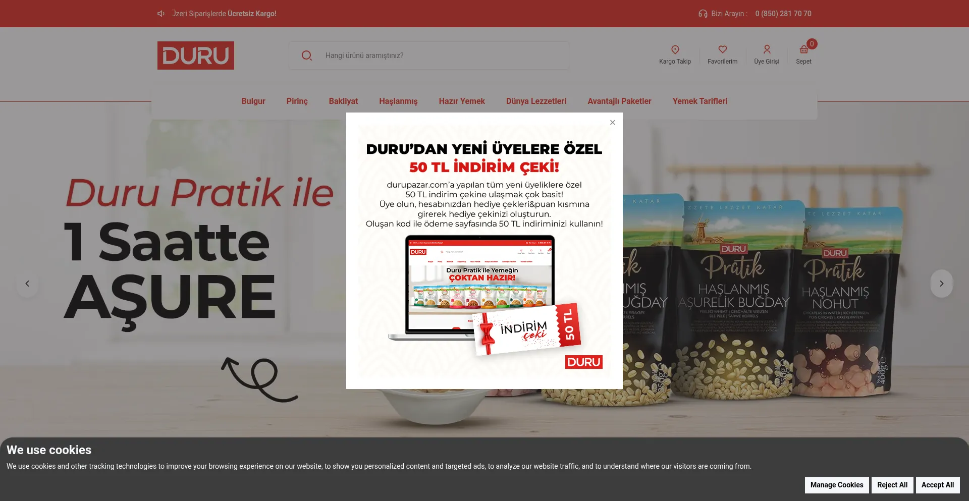Website screenshot of Durupazar.com