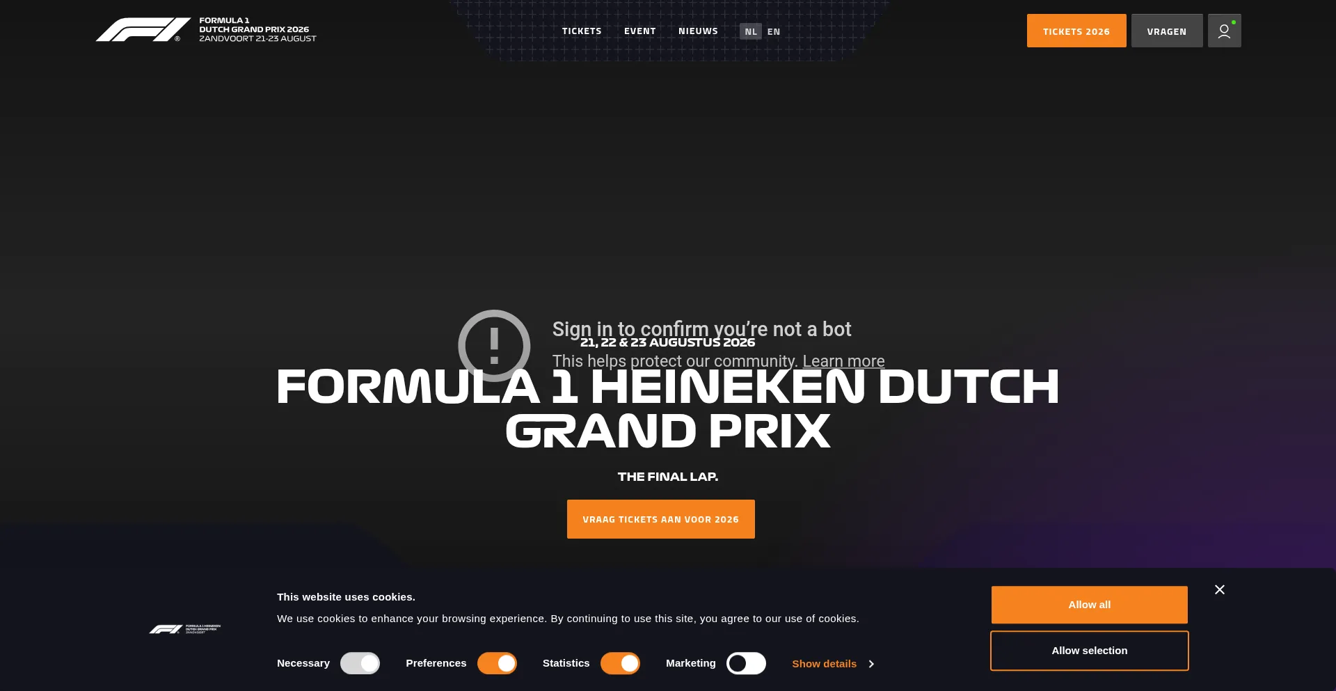 Website screenshot of Dutchgp.com