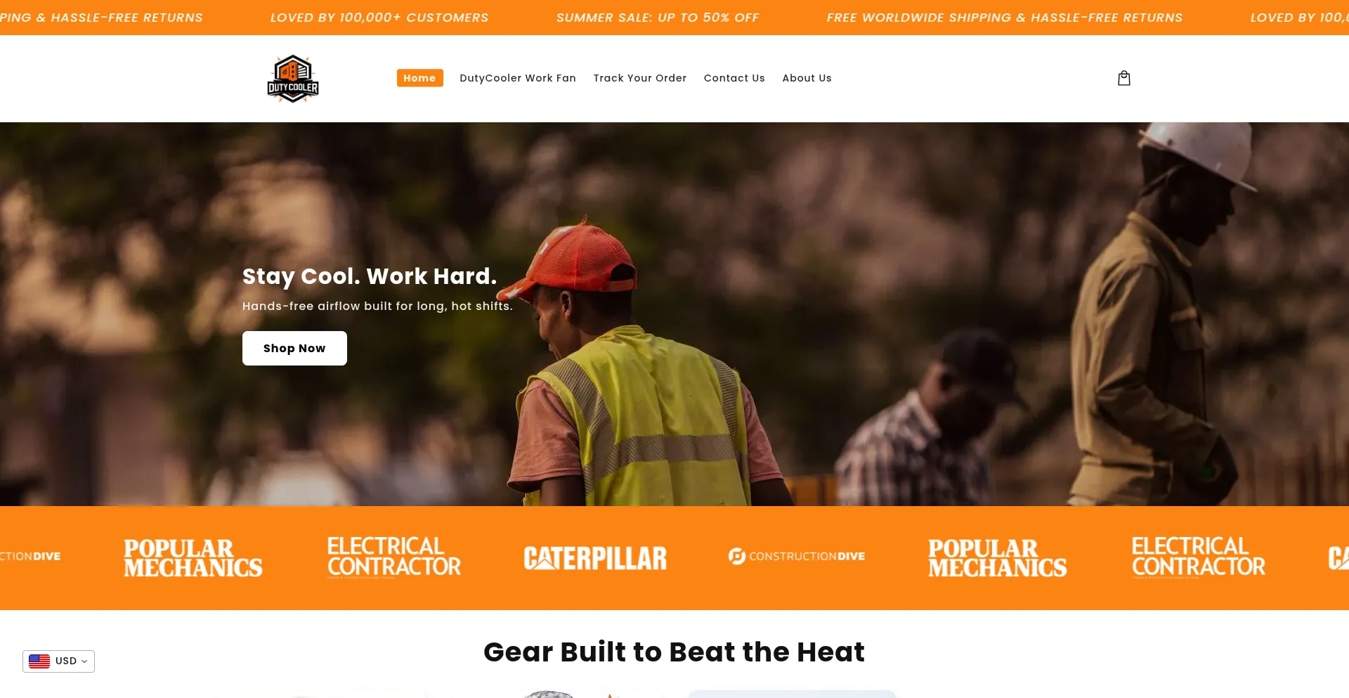 Website screenshot of Dutycooler.com