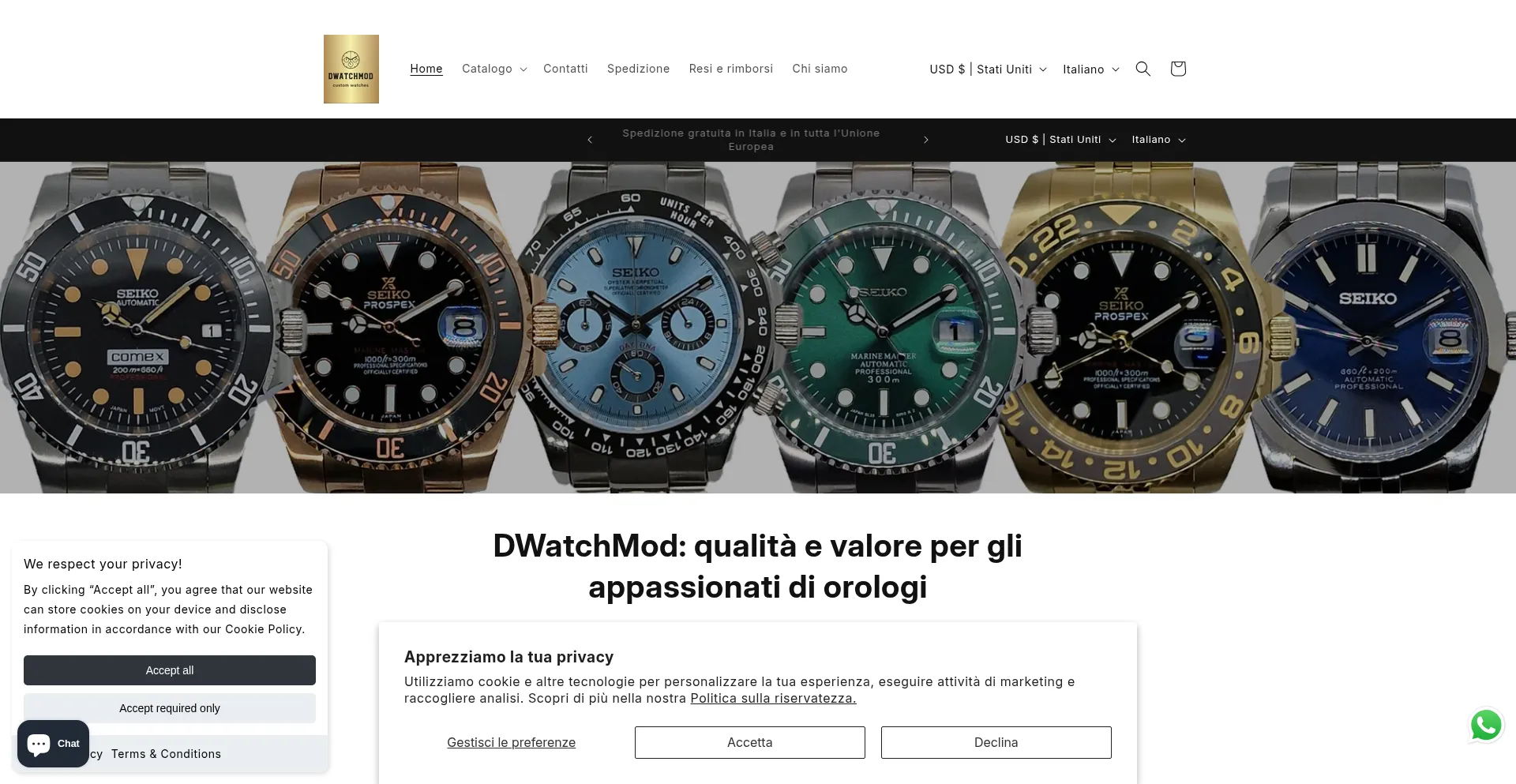 Website screenshot of Dwatchmod.com
