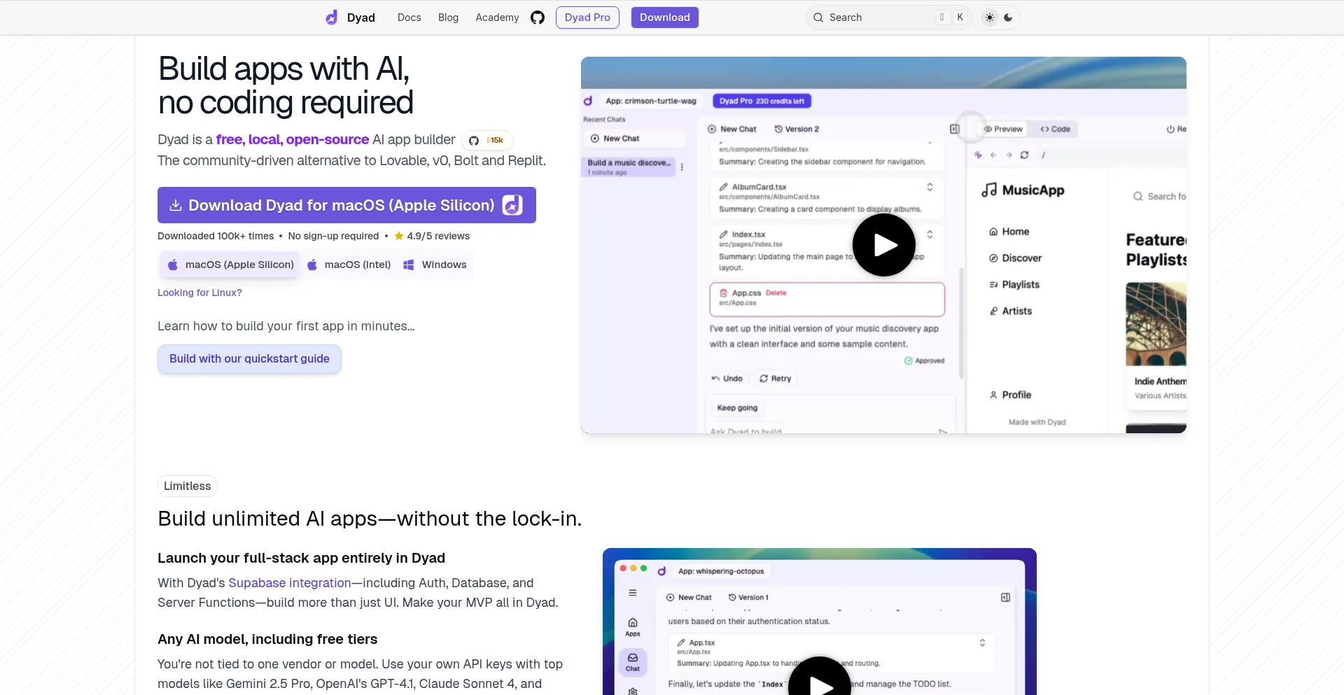 Dyad.sh Screenshot
