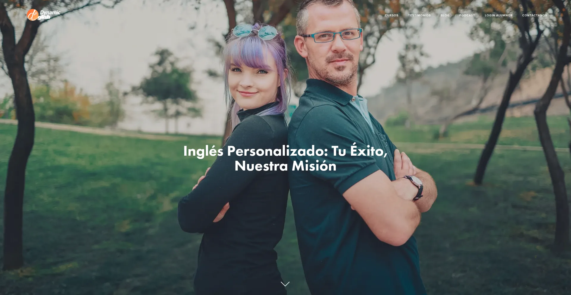 Website screenshot of Dynamicenglish.cl