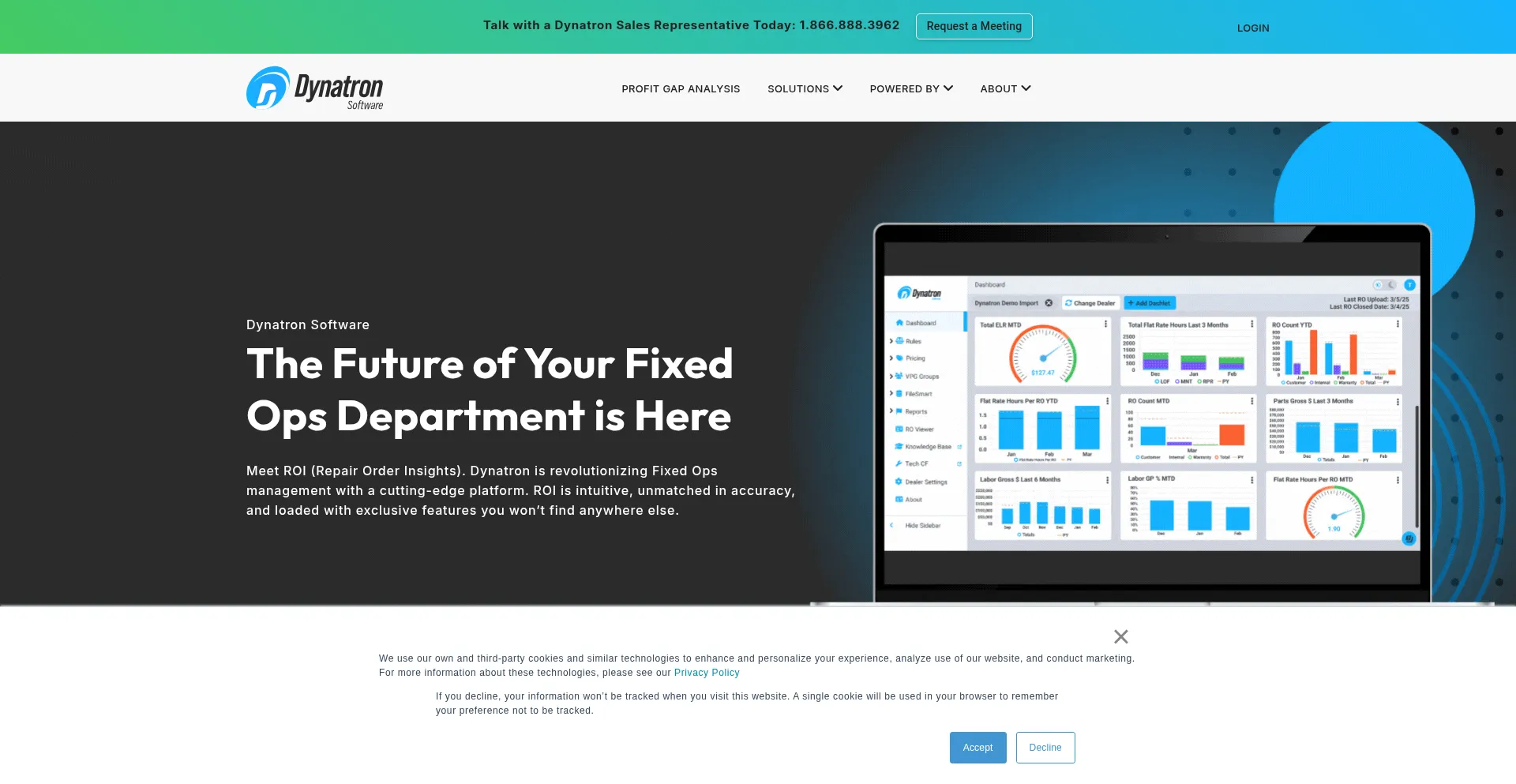 Website screenshot of Dynatronsoftware.com