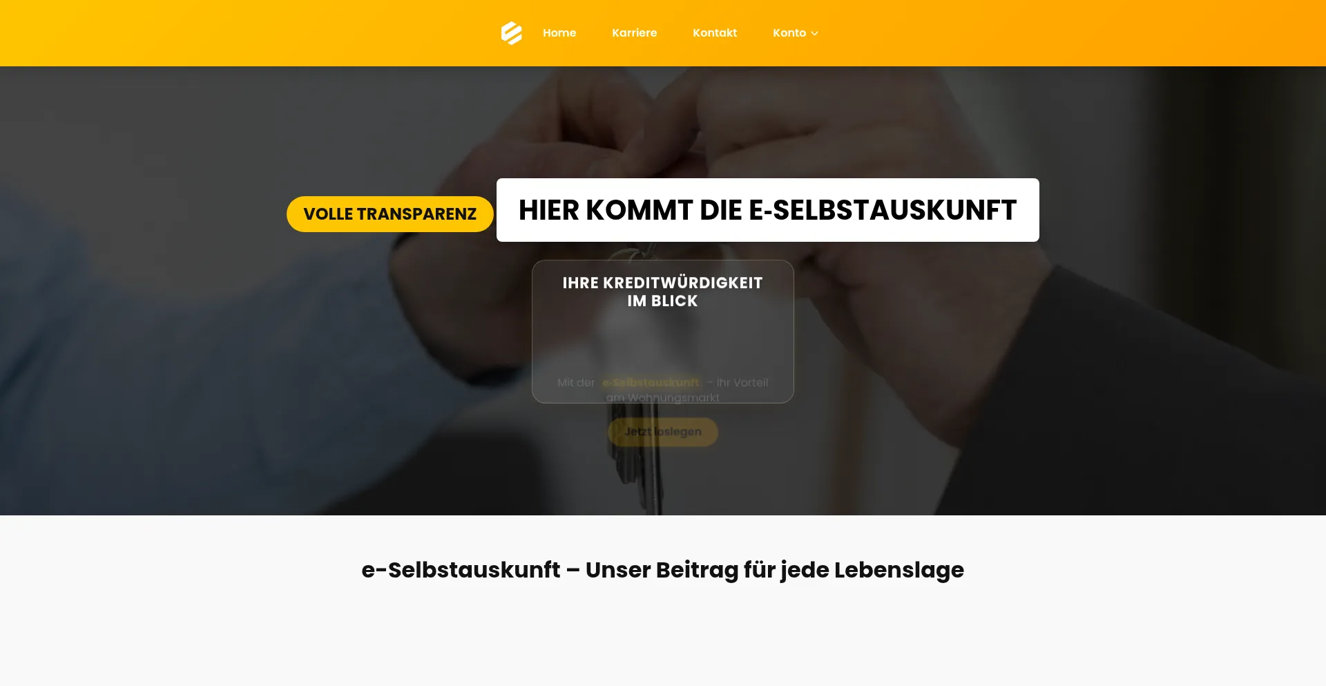 Website screenshot of E-selbstauskunft.de