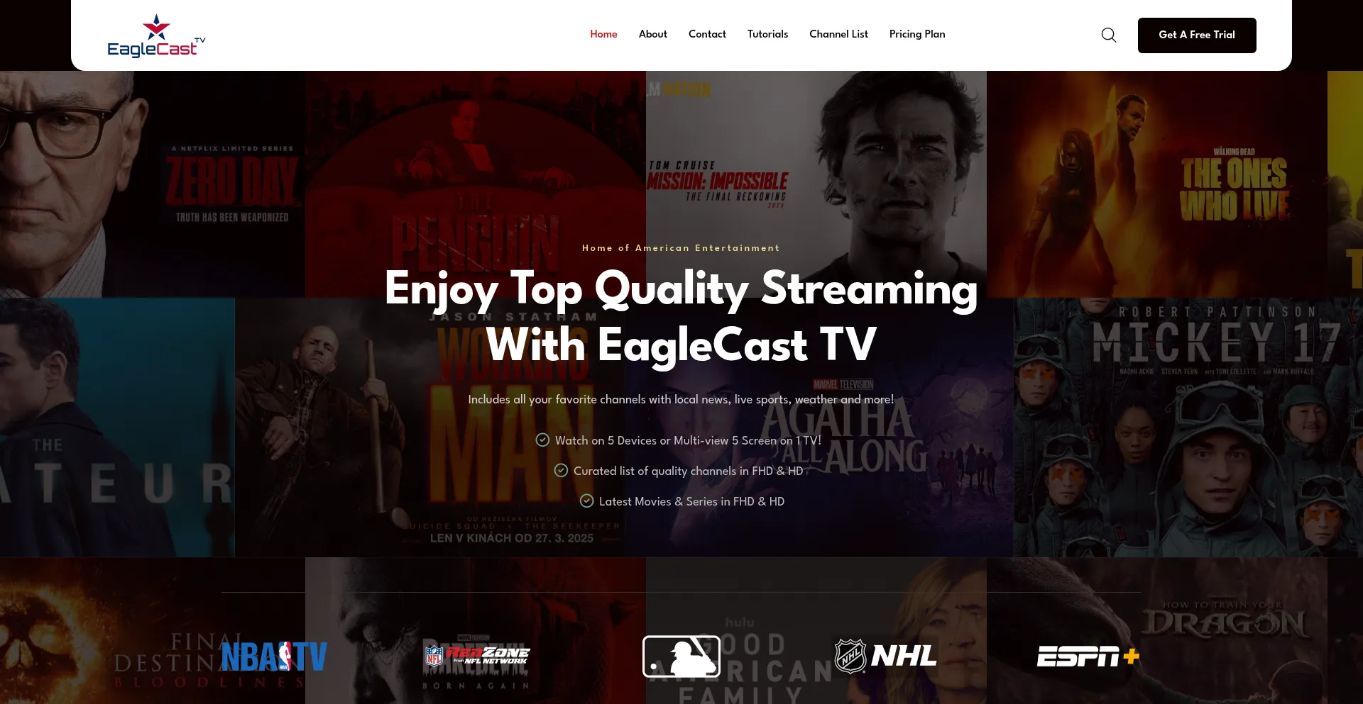Website screenshot of Eaglecast.tv