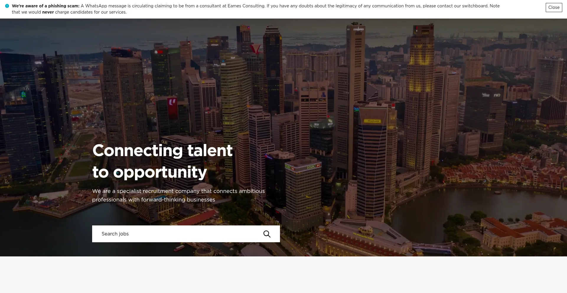 Website screenshot of Eamesconsulting.com