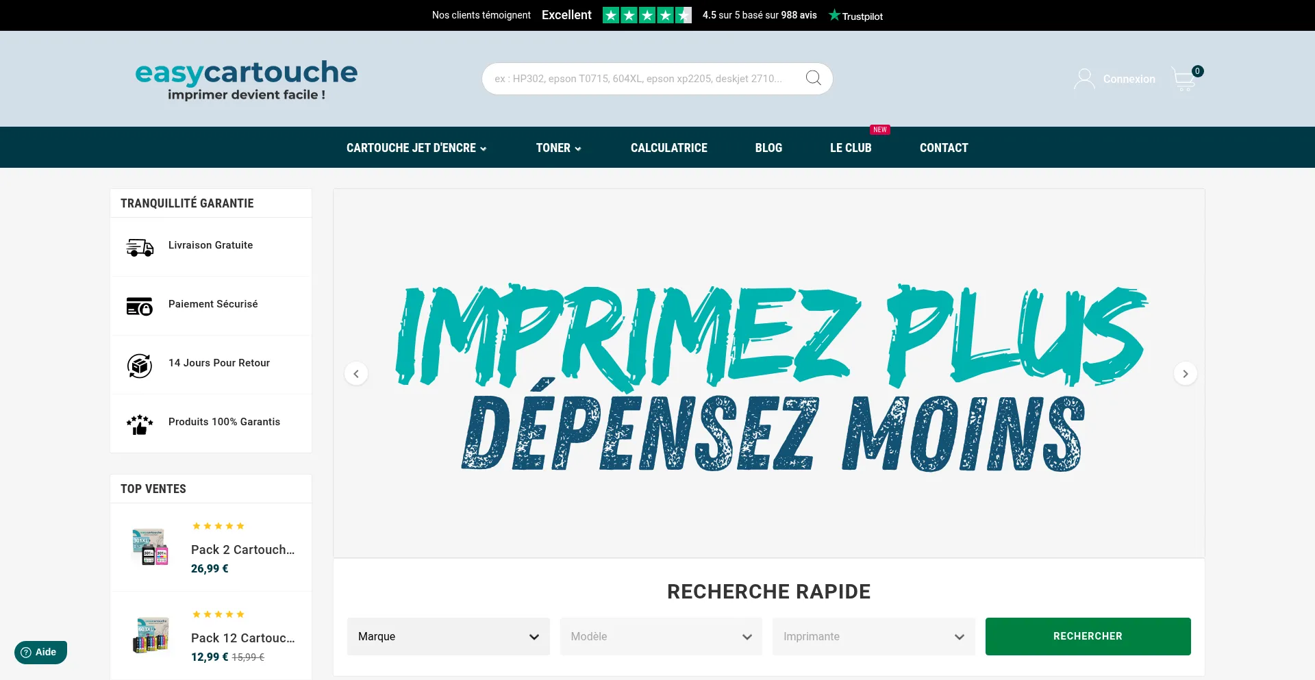 Easycartouche.fr Screenshot