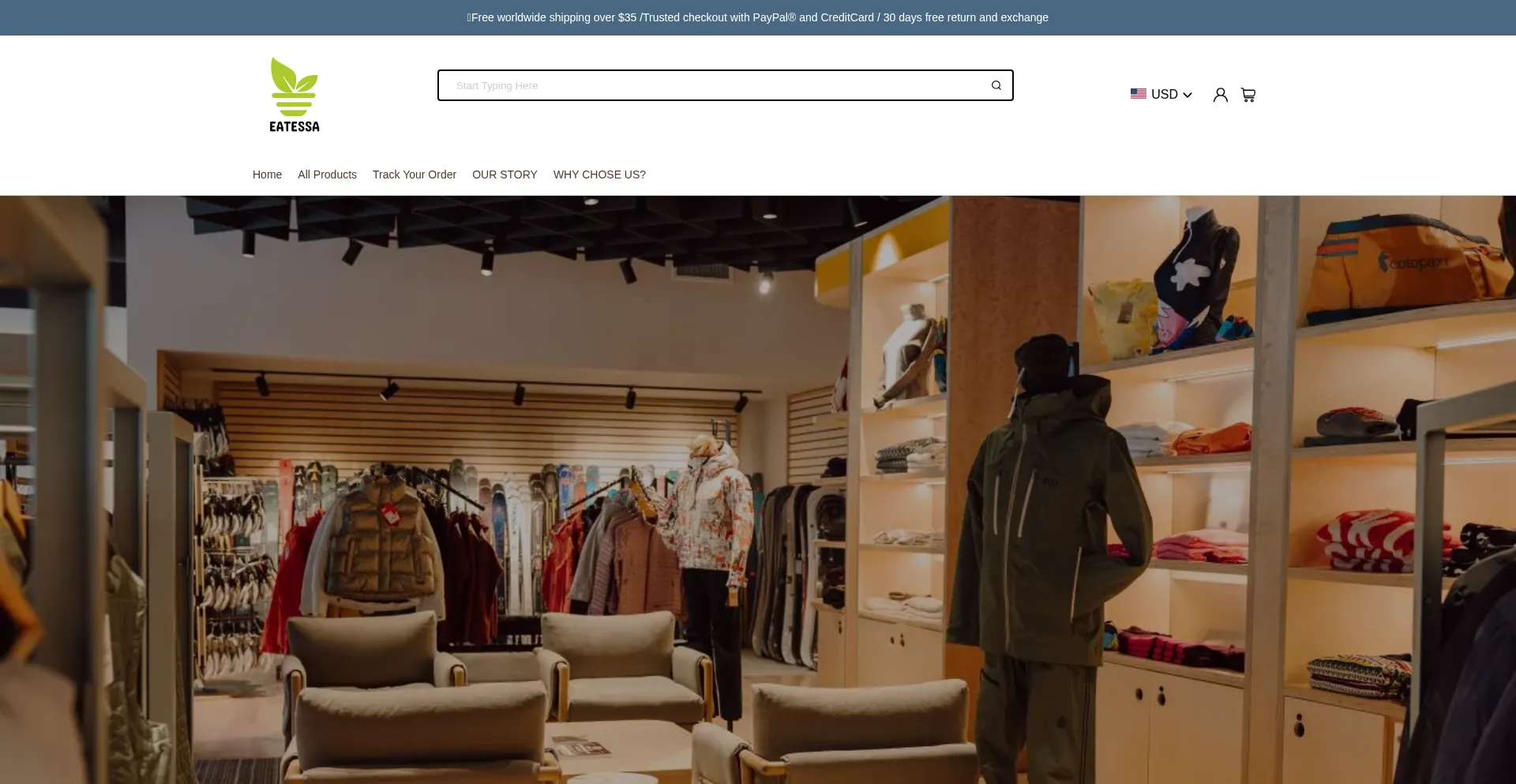 Website screenshot of Eatessa.com