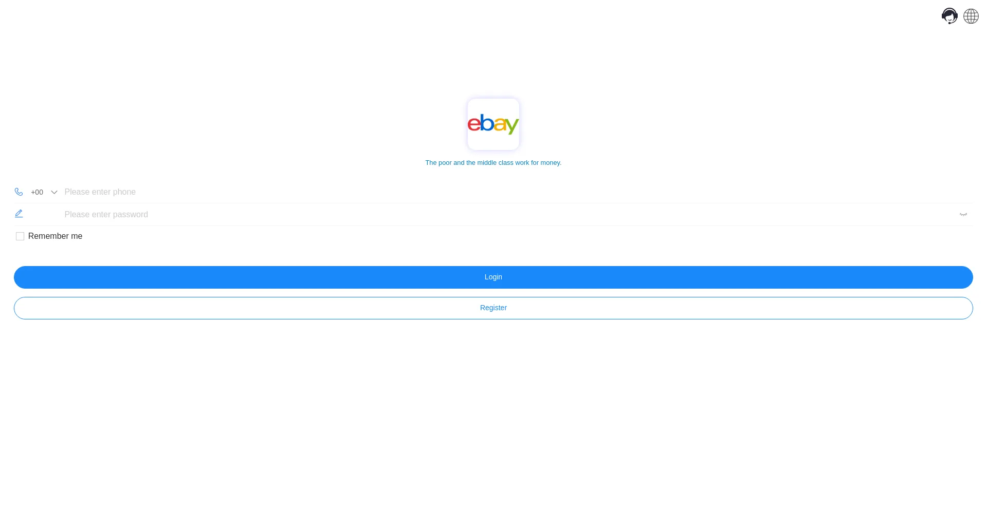 Website screenshot of Ebay100.shop