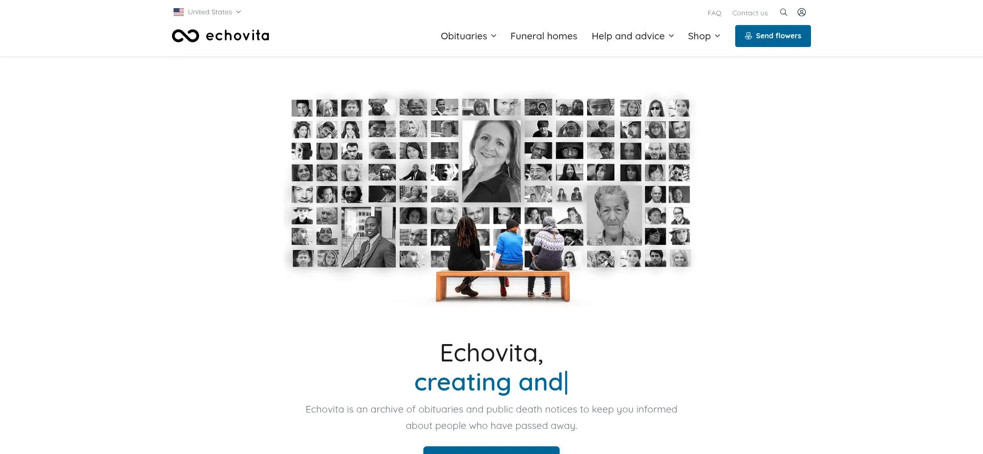 Website screenshot of Echovita.com