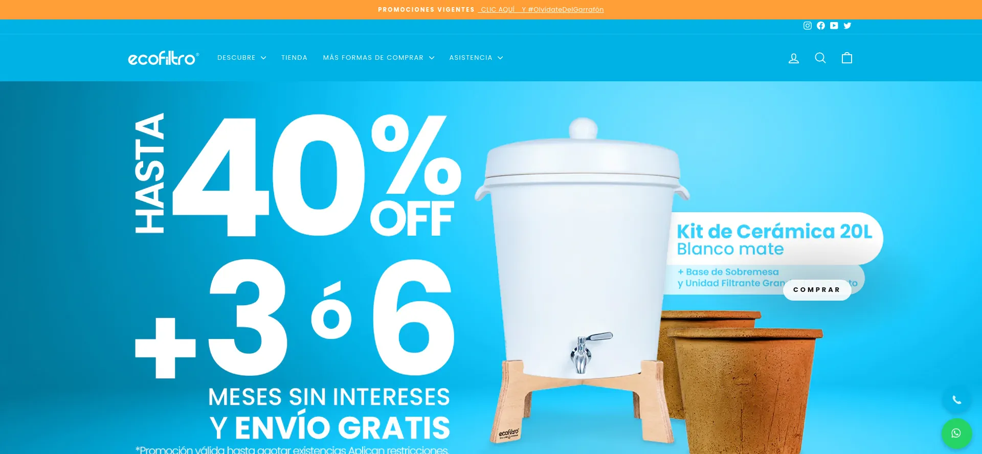 Website screenshot of Ecofiltro.mx