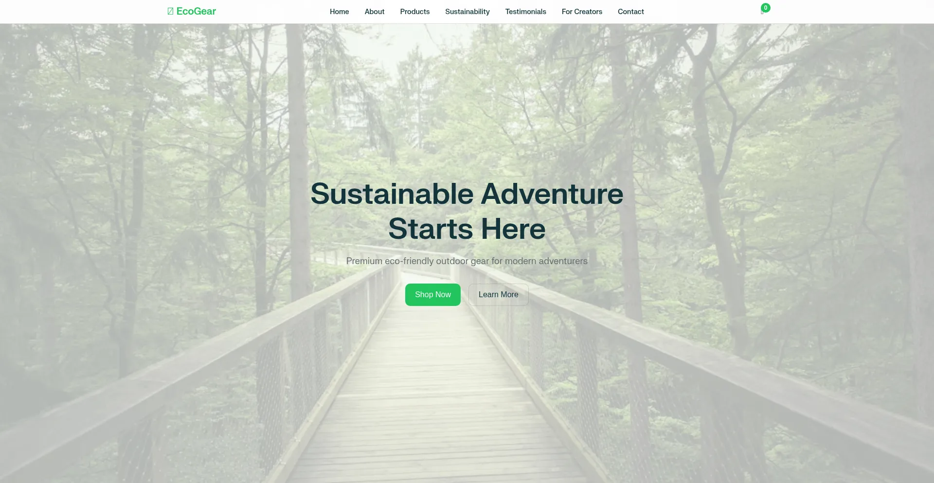 Website screenshot of Ecogear.world